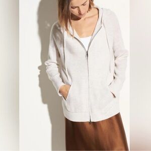 Vince Wool Cashmere Thermal Hoodie Oatmeal color Size L